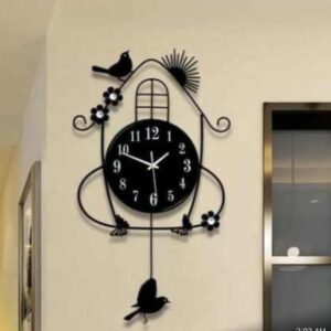 Modern Decorative Wall Clock – Silent Bird Design for Living Room, Bedroom, and Kitchen Décor