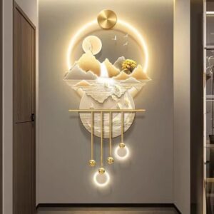 3D Wall Art Decor – Modern Metal Wall Hanging with Pendant and Aluminum Alloy Design