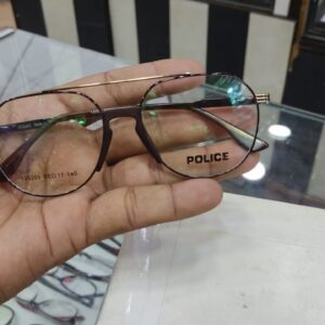 Square Shape Gunmetal Eyewear Frame with double bridge and half rimless design — modern, stylish, and lightweight unisex eyewear for daily and professional wear.